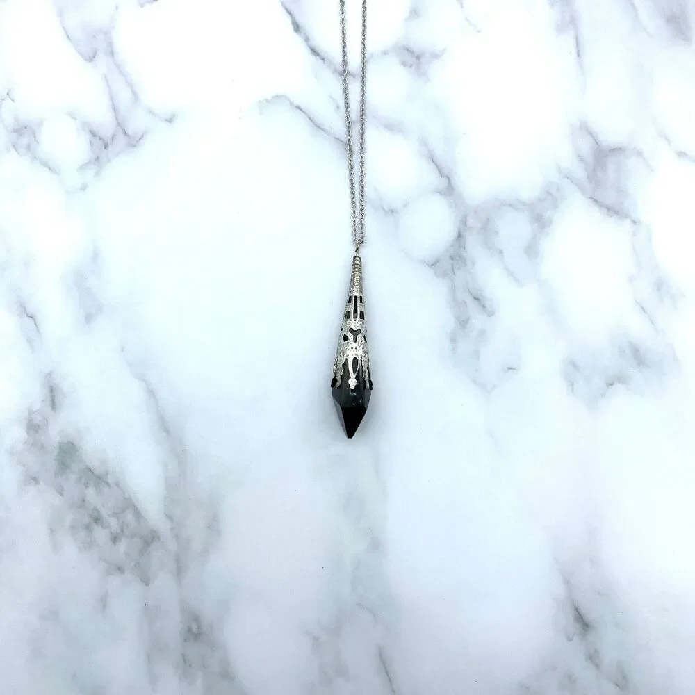 Black Resin Pendulum Necklace